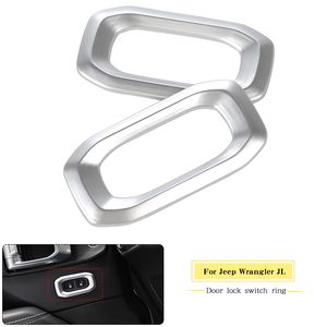 Anneau décoratif de commutateur de verrouillage de porte en argent pour Jeep Wrangler JL 2018, sortie d'usine, accessoires internes automobiles de haute qualité 314S