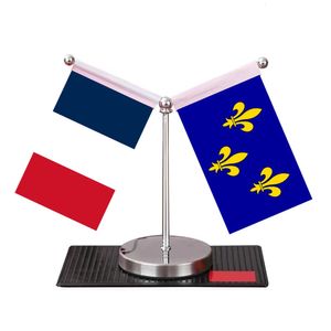 Silver Driving Flag Set Mini Area Franse traditionele vlag pick -up truck interieur vlag Frans regon 240425