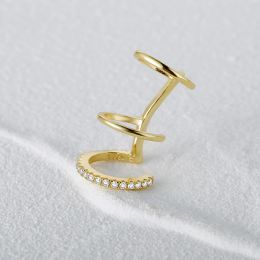 Cuff d'oreille en argent pour femmes Gold plaqués zircon non piéciens boucles d'oreilles de mode bijoux de bijoux pendents cadeaux