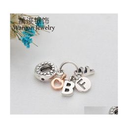 Silver Fit Original Pandora Charm Bracelet 925 Sterling Sier Rose Gold Love Heart Vriend Bead Pendant Berloque Q0225 564 Drop DH6LV