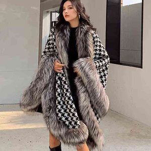 Silver Fox Fur Coat Winter Femmes Châle Cap-Startool