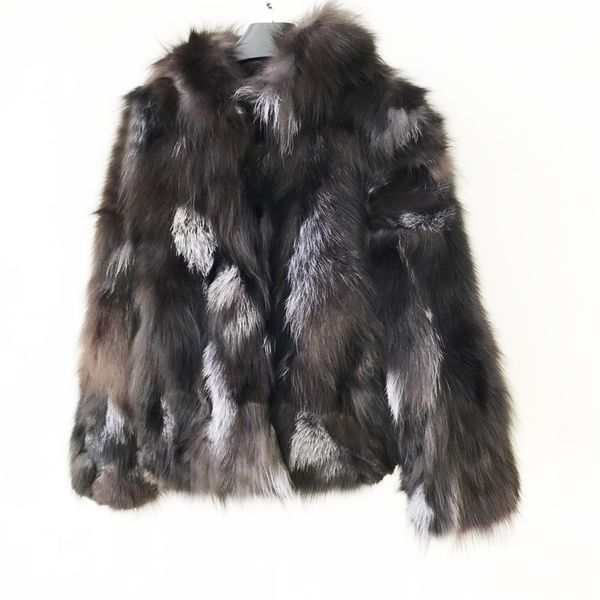 Veste à capuche en fourrure argentée, vente en gros, manteau pour femmes, nouveau manteau de fourrure véritable 100% pour l'hiver, pardessus chaud TSR626 201016