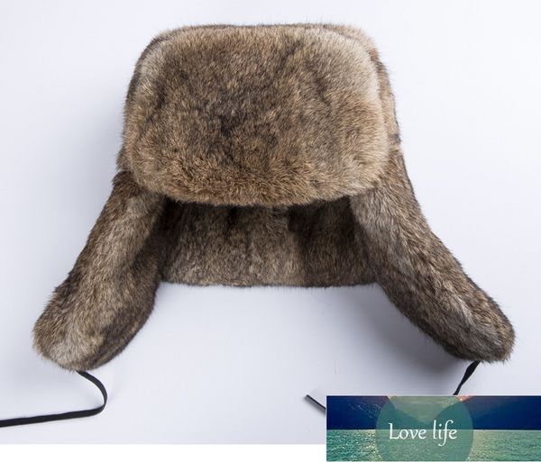 Silver Fur Bomber Winter Men's 100% Real Hat Raccoon Fur Ushanka Cap Trapper Russian Man Sombreros de esquí Gorras Cuero real Precio de fábrica diseño experto Calidad Último estilo