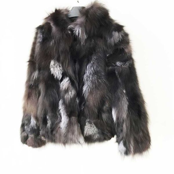 Veste à capuche en fourrure argentée, vente en gros, manteau pour femmes, 100% manteau de fourrure véritable pour l'hiver, pardessus chaud TSR626 211019