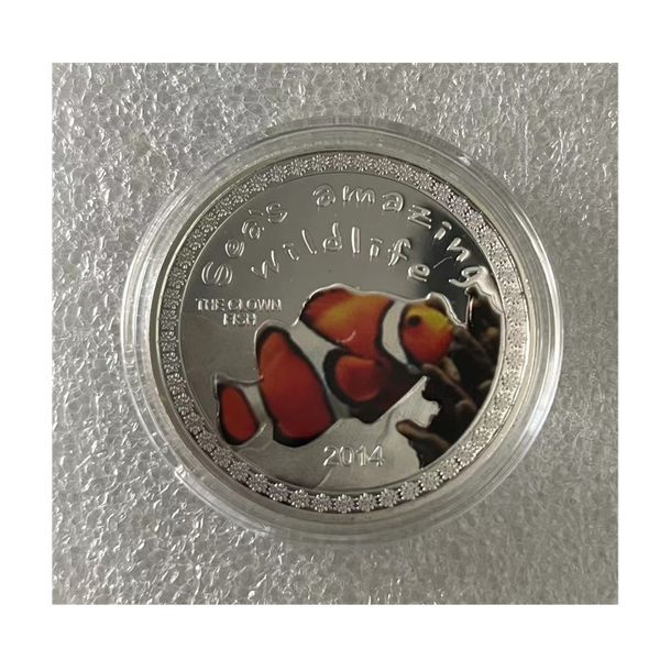 Argent plaqué cadeau mer incroyable faune Clown poisson Burundi 1OZ Francs Souvenirs pièce médaille pièces de collection Animal.cx