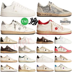 Paillettes argentées avec dessus en cuir suédé rose Ball Stars Baskets Femmes Designer Chaussures Casual Rêver des années 80 Basketball Skateboard Fabriqué en Italie Baskets