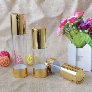 Zilver Goud 15/30/50 ml Lege Airless Fles Cosmetische Plastic Pomp Container voor de 500 stks/partij groothandel Hqghb