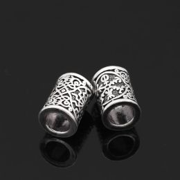 Silver Gold Bead Nordic Viking Runes Perles pour les bagues de cheveux de la barbe Braid Dreadlocks Perle Coiffes Cuffs DIY TRAIDERS ACCESSOIRES