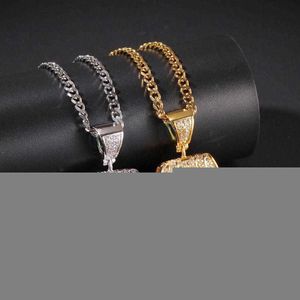 Zilveren goud wijzerplaat hanger ketting heup hiphop sieraden mode horloge hanger kettingen223i