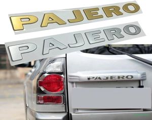 Oro plateado para Mitsubishi Pajero Letras Emblema Decoración Etiqueta ABS 3D Auto Guardabarros delantero Parachoques Tronco Fuente Logo Calcomanía Car Tuning6822231
