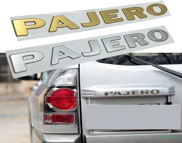 Argent Or Pour Mitsubishi Pajero Lettres Emblème Décor Autocollant ABS 3D Auto Avant Fender Pare-chocs Coffre Police Logo Autocollant Voiture Tuning6822231