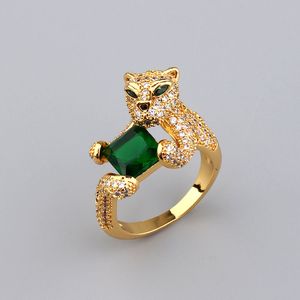 Silver Gold Leopard Anneaux de fiançailles pour femmes hommes Sterling Silver Diamond Ring Designer Fine Jewelry Mariage Bague d'anniversaire