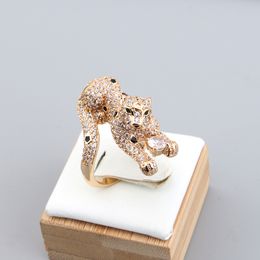 argent or hommes diamant stéréo 3D léopard promesse anneaux bande diamant bijoux fins bagues pour femmes sterling unique 18k cadeau de la Saint-Valentin à la mode unique cool