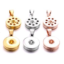 silver gold Metal 18MM Ginger Snap Button Base Pendant charms for DIY Snaps Buttons Necklace earrings necklace Jewelry accessorie