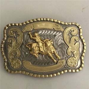 Silver Gold Ride Bull Cowboy Belt Buckle For Men Hebillas Cinturon Jeans Belt Head Fit 4 cm brede riemen220u