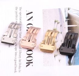 Silver Gold Rosegold Black Implementatie Clasp voor siliconen rubberen band lederen horlogebanden voor horloge vouw gesp. Big Tools9916585