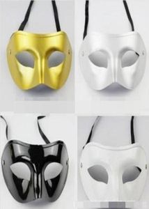 Silver Gold White Black Man Half Face Archaistic Antique Classic Mask Mask Mardi Gras Masquerad Venetian Costume Party Masks 50pcs8232772