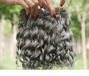 Zilvergrijs Human Hair Extensions 3 stuks veel pure kleur grijs diep krullend Peruaanse haarinslagen Braziliaanse 8A grijs krullend haar W7689405