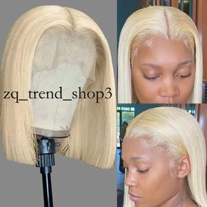 Silver Grey Short Human Hair Wigs for Womenless Bob 13x4 Transparent Lace Frontal Wig Straitement Brésilien Wig 94