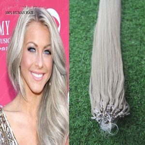 Zilveren hair extensions 100 g machine gemaakt Remy Micro Loop Ring 100% Menselijk Hair Extension 1G / Stand Micro Loop Menselijk Hair Extensions