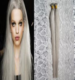 Extensions de cheveux argentés extensions de cheveux à pointe en U 100g 1gstrand capsules de kératine extension de cheveux de fusion pré-collée 2847522