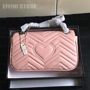 Argent matériel rose marmont sac à main mode femmes épaule sac à bandoulière luxe designers plus doux cuir matelassé chaîne sacs de messager