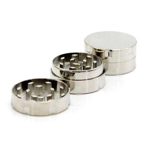 Silver 2 Parts Crusher Tobacco Mini Herb grinder Aleación de zinc fácil de llevar Accesorios para fumar cigarrillos