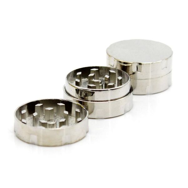 Argent 2 pièces broyeur tabac Mini broyeur d'herbes en alliage de Zinc facile à transporter accessoires pour fumer des cigarettes