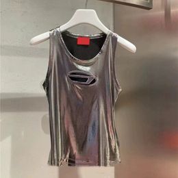 Silver Hollow Vintage Top Women Mode Brand Dunne Hottie Tank Top Sexy Summer Cool Camisole