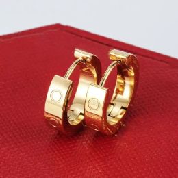 Zilveren oorringen Ronde gouden oorbellen Titanium staal 18K Rose Stud Gold Liefdesoorbellen voor vrouwen Prachtige eenvoudige mode Diamanten dame oorbellen CYG23112804-6