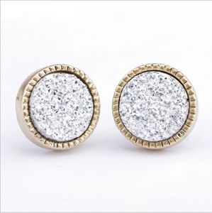 Boucles d'oreilles rondes en argent et diamants en zircon pour hommes et femmes, bijoux hip hop