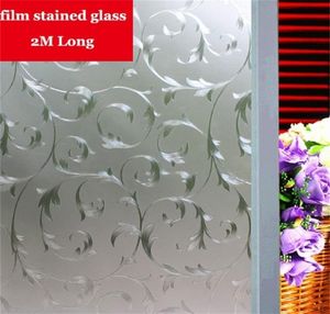 Silver Iron Art Pattern Film Taked Verre Opaque Films de fenêtre givré en vinyle Static Cling Auto-adhésif Intimité Glass Stickers Y208826273