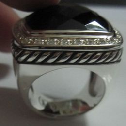Zilveren sieraden 20 mm ring met hematiet en CZ's ontwerp sieraden fijne sieraden vrouwenring