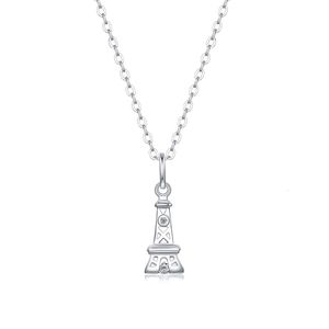 Bijoux en argent pendentif tour Eiffel plaqué argent Moissanite 925 collier en argent Sterling pendentif chaîne