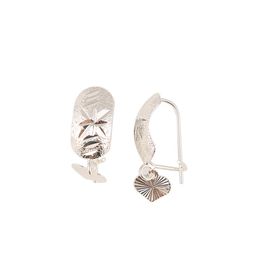 Joyería de plata Pendiente etíope de filigrana chapada en oro con corte de diamante y colgante de corazón Dangle298Y