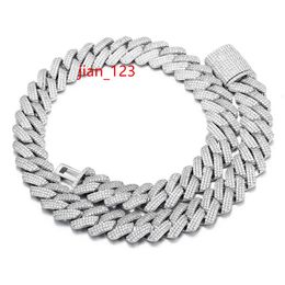Zilveren sieraden hot sales hip pop link mossinate diamanten ketting armband mannen cubaanse schakelketting