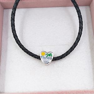 Zilveren sieraden maken benodigdheden kit pandora florida exclusieve palmboom hart charms DIY armband voor vrouwen heren ketting kralen paren ketting klei past Europese stijl