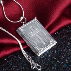 Zilveren sieraden hanger fijne mode cross box hanger 925 sieraden verzilverde ketting hangers mode gift ketting topkwaliteit