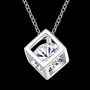 Kasanier Vrouwen Zilveren Sieraden Zirkoon Hao Stone Magic Square Ketting en Hangers voor Kettingen Dames Party Gift