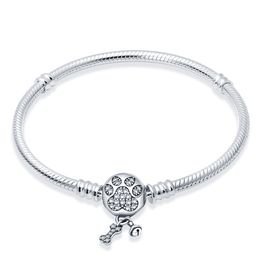 Pulseras con dijes de amor de plata Brazalete Cadena de hueso de serpiente DIY fit Pandora pulsera Diseñador de joyas