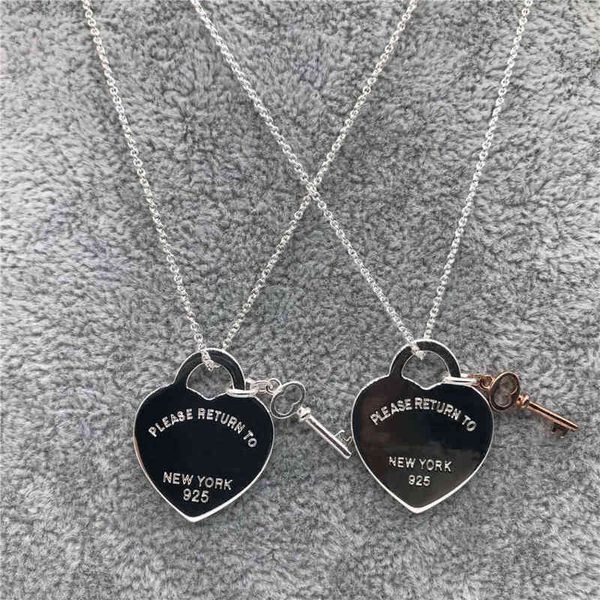 Silver Love Collier Original 925 Collier en argent Pendentif Femme Collier En forme de cœur Bijoux Femmes G0113