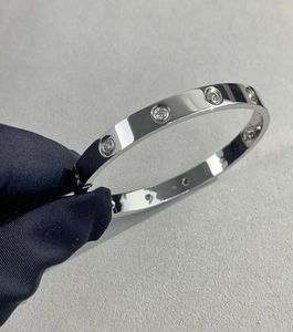 Zilveren liefde schroefarmband ontwerper ontwerp diamanten armband hoge kwaliteit roestvrij staal koppels armband bruiloft sieraden Vale3232199