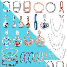 Silver ME -serie The Eye Medallion Hanger Charms 925 Sier Fit Pandora Bracelet Necklace Diy Link Earring Styling Tworing Connector Dhepy