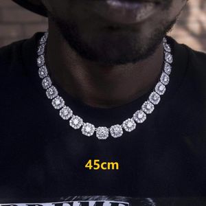 chaîne de tennis pour hommes en argent Designer Iced Sugar Collier American Street Chaîne cubaine Rap INS Diamond Set Light Luxury Hip Hop Couple Bijoux