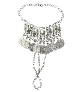 Silver Metal Festival Coin Tassel armbanden voor vrouwen Boheemian Gypsy Tribal Beach Party Sieraden Gifts6931348