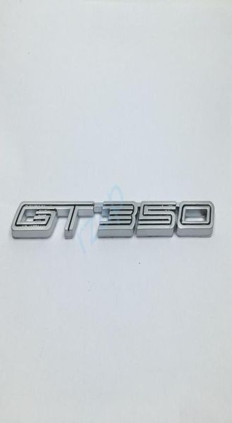 Emblema de Metal plateado GT350 para guardabarros de coche, pegatina lateral para Mustang Shelby super serpiente COBRA GT 3502860662