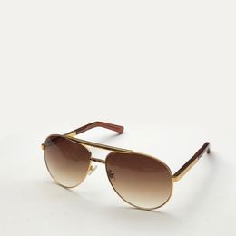 Gold Metall Pilot Sonnenbrille Braun Verlaufsglas Herren Shades Sommer Sunnies Gafas de Sol Sonnenbrille UV400 Brillen mit Box