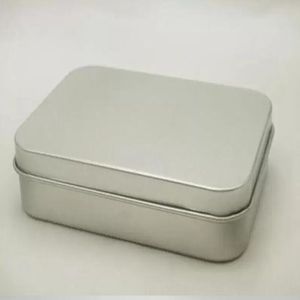 Zilveren metalen tinnen doos voor olie lichtere cadeau -set kast