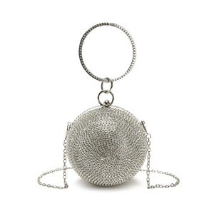 Argent Mini boule ronde sacs de soirée pour femmes 2020 mode diamants pochette dames sac de messager chaîne sac à main