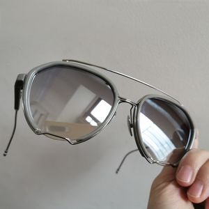 Lunettes de soleil d'aviation miroir argenté pour hommes, monture en métal argenté 810, lunettes Sonnenbrille gafa de sol, lunettes UV400 avec boîte